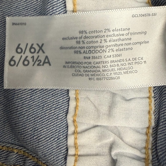 OshKosh B’gosh Kids Denim Overalls Cotton Elastane Size 6 / 6X - Picture 4 of 9